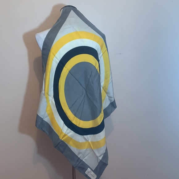 Jean Casauave Yellow , Black, White and Gray Vintage Scarf - Picture 3 of 6